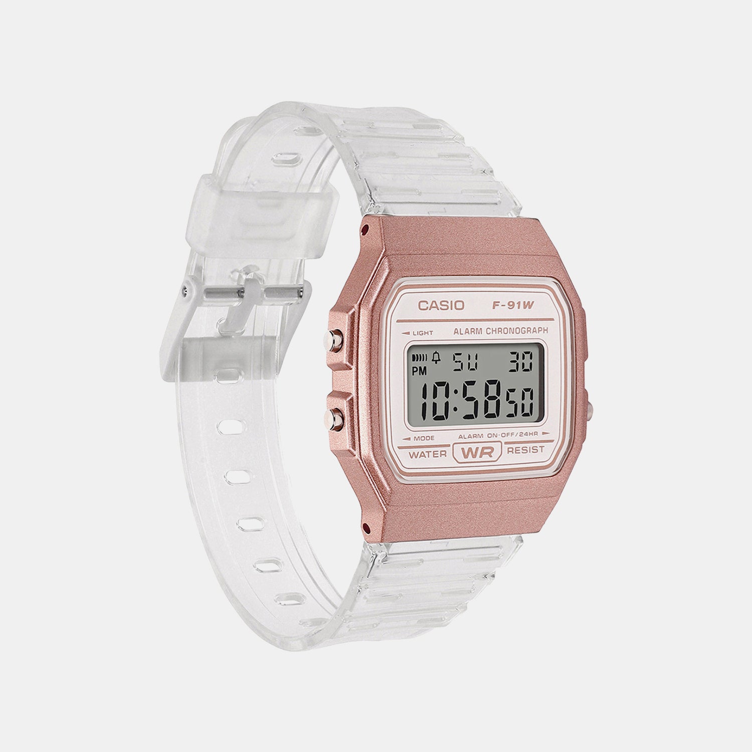 Unisex Digital Rose Gold Dial Analog Resin Watch D428