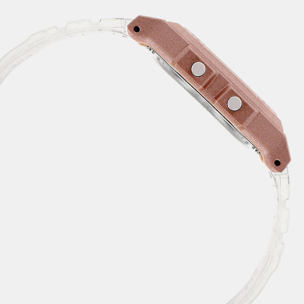Unisex Digital Rose Gold Dial Analog Resin Watch D428