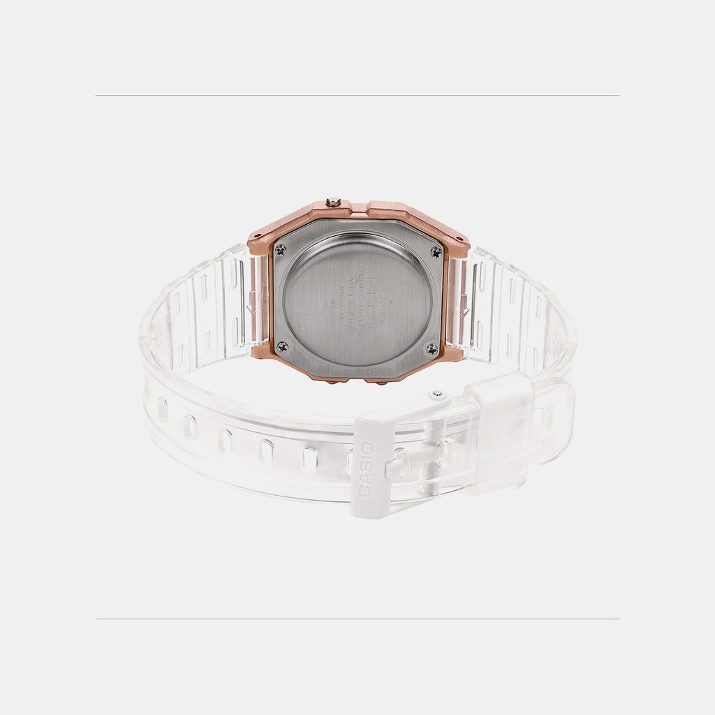 Unisex Digital Rose Gold Dial Analog Resin Watch D428