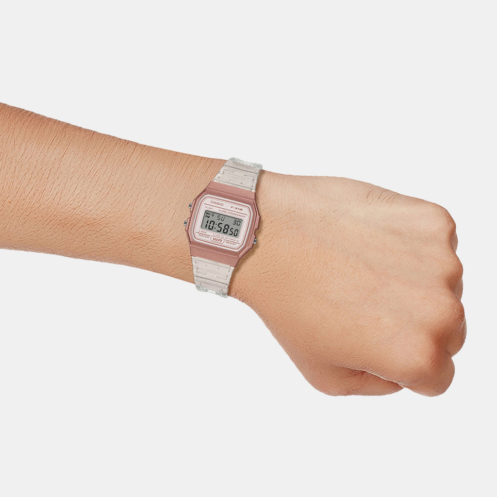 Unisex Digital Rose Gold Dial Analog Resin Watch D428