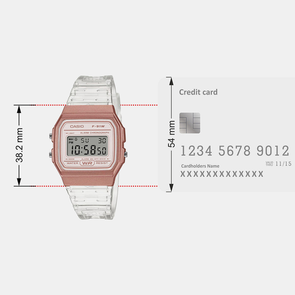 Unisex Digital Rose Gold Dial Analog Resin Watch D428