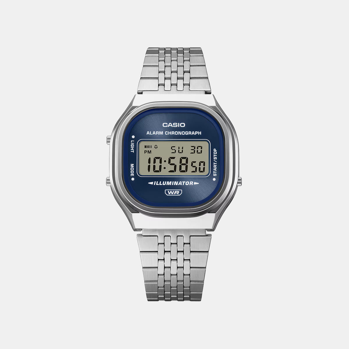 Vintage Unisex Quartz Blue Dial Digital Stainless Steel Watch D434