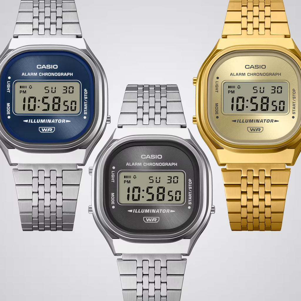 Vintage Unisex Quartz Grey Dial Digital Stainless Steel Watch D435