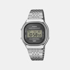 Vintage Unisex Quartz Grey Dial Digital Stainless Steel Watch D435