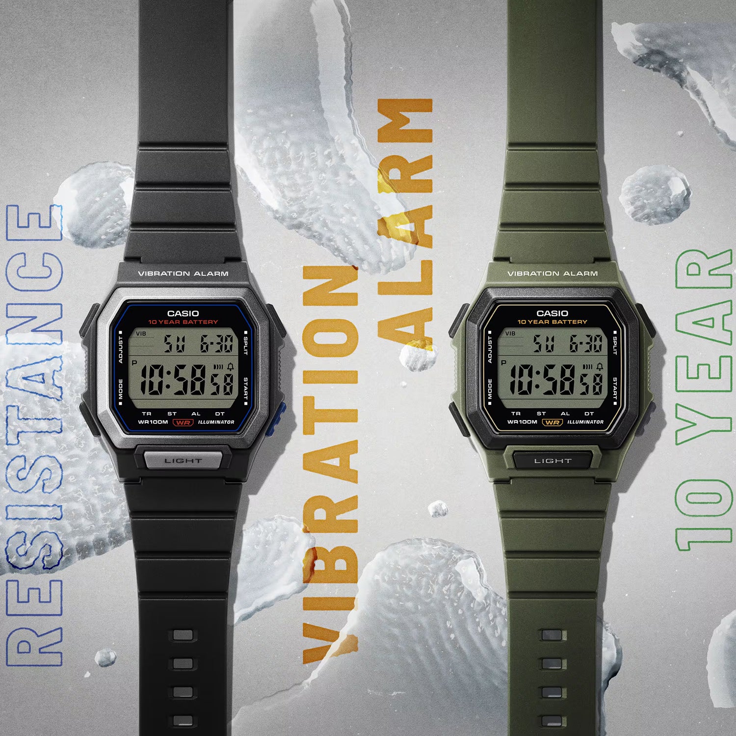 Unisex Quartz Black Dial Digital Resin Watch D442