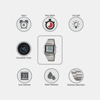 Vintage Unisex Quartz Silver Dial Digital Stainless Steel Watch DB27