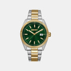 Everyday Men Quartz Green Dial Analog Stainless Steel Watch DK1G133M0055