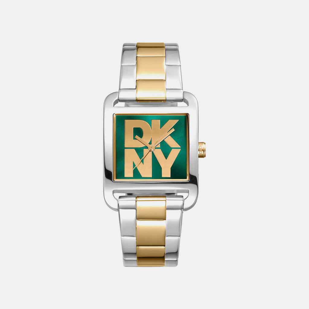 City Maxi Women Quartz Green Dial Analog Stainless Steel Watch DK1L001M0065
