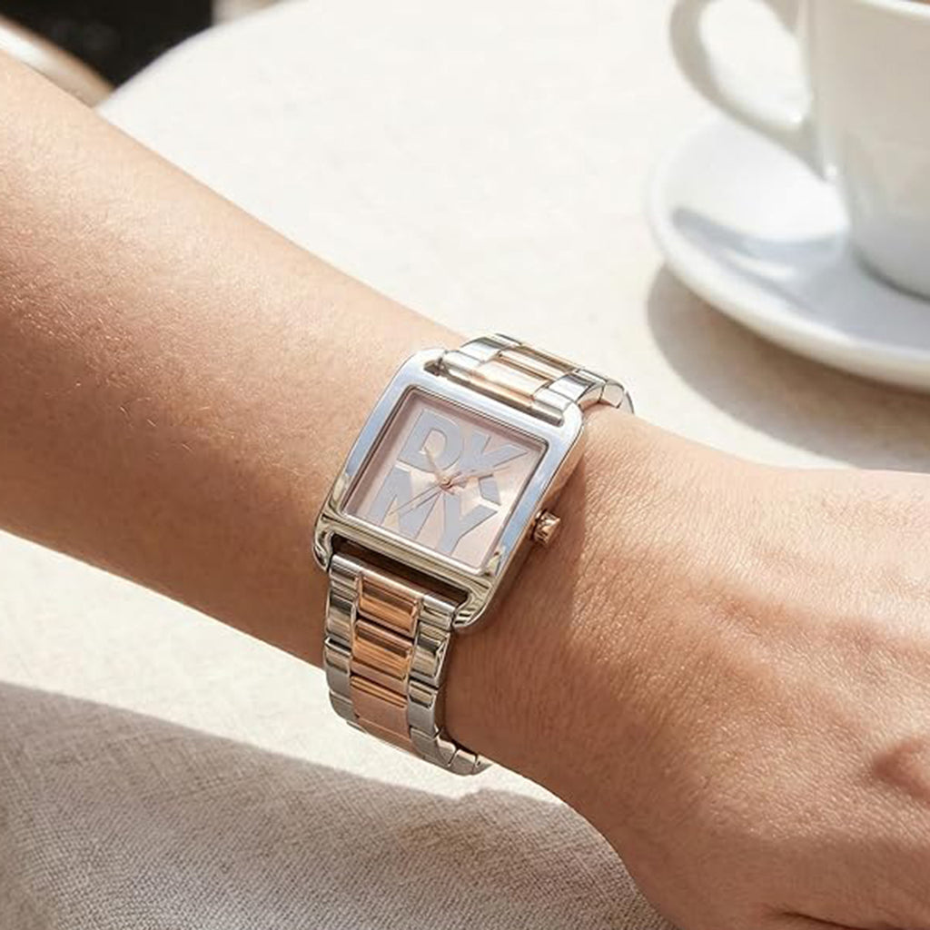 City Maxi Women Quartz Rose Gold Dial Analog Stainless Steel Watch DK1L001M0085