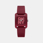 City Sport Women Quartz Red Dial Analog Silicone Watch DK1L002P0035