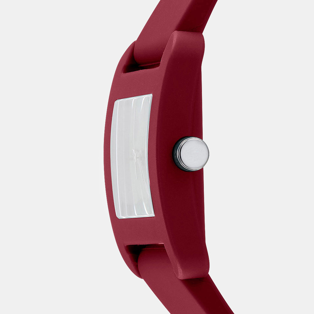 City Sport Women Quartz Red Dial Analog Silicone Watch DK1L002P0035