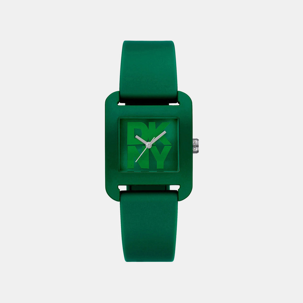 City Sport Women Quartz Green Dial Analog Silicone Watch DK1L002P0065