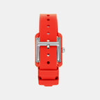 City Sport Women Quartz Red Dial Analog Silicone Watch DK1L002P0075