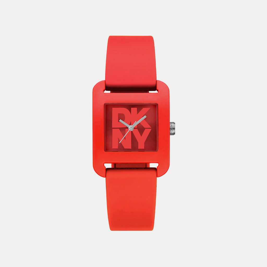 City Sport Women Quartz Red Dial Analog Silicone Watch DK1L002P0075