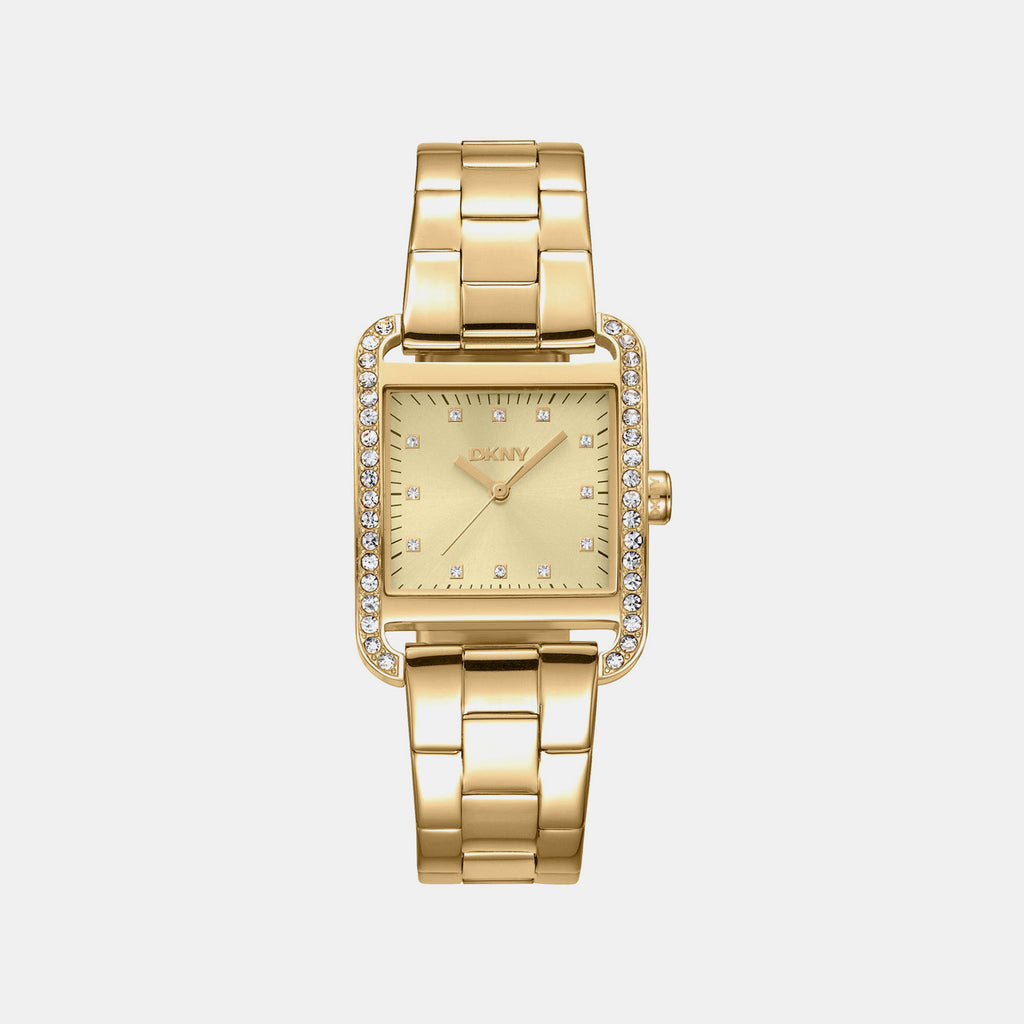 City Glitz Women Quartz Champagne Dial Analog Stainless Steel Watch DK1L003M0025