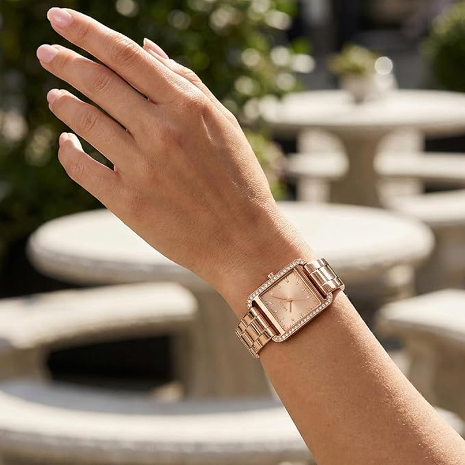 City Glitz Women Quartz Rose Gold Dial Analog Stainless Steel Watch DK1L003M0035