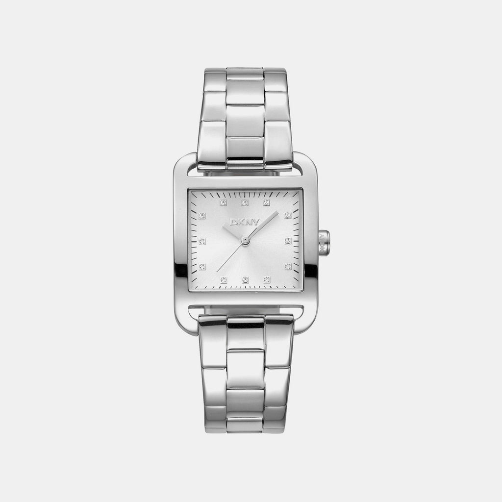 City Midi Women Quartz Silver Dial Analog Stainless Steel Watch DK1L004M0045
