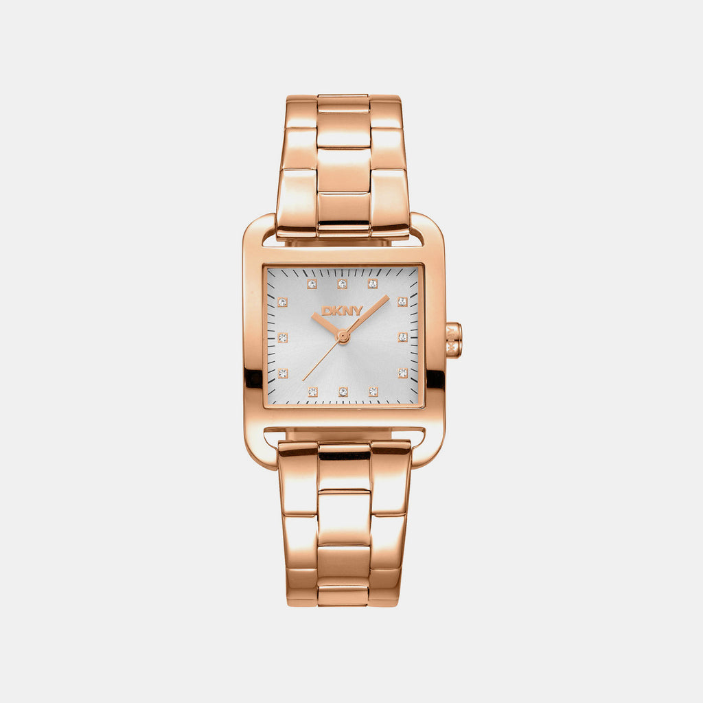 City Midi Women Quartz Silver Dial Analog Stainless Steel Watch DK1L004M0065