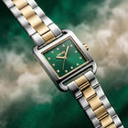 City Midi Women Quartz Green Dial Analog Stainless Steel Watch DK1L004M0075