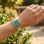 City Midi Women Quartz Green Dial Analog Stainless Steel Watch DK1L004M0075