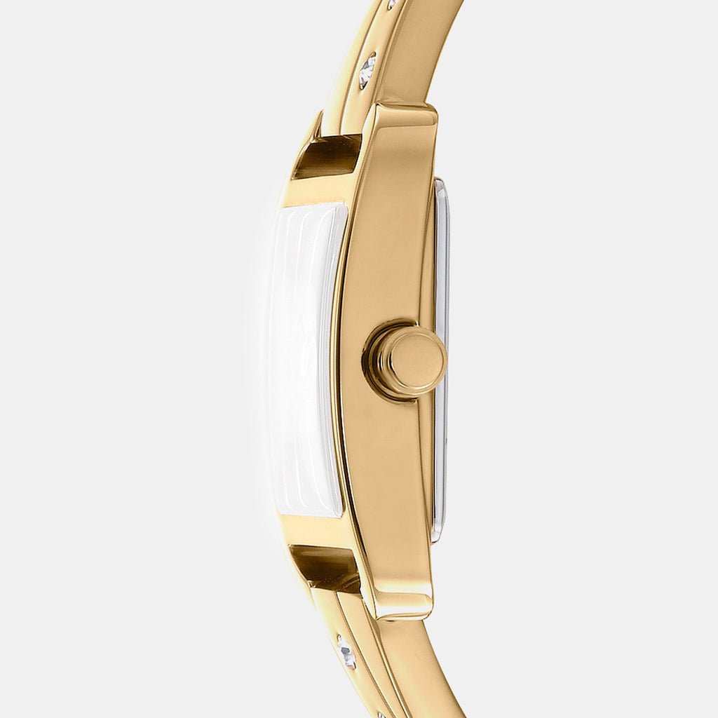 City Bangle Women Quartz Champagne Dial Analog Stainless Steel Watch DK1L005M0025