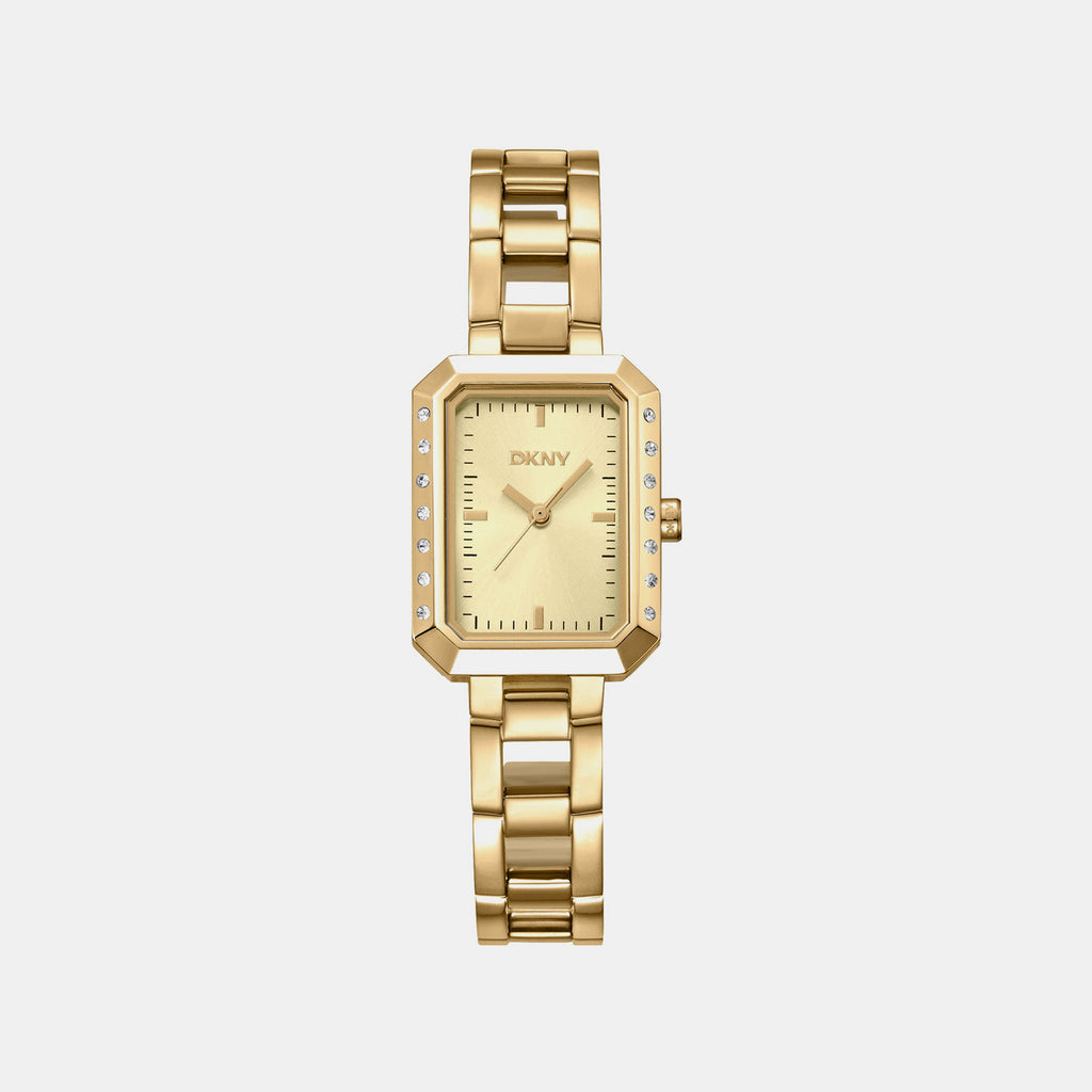 Uptown Glitz Women Quartz Champagne Dial Analog Stainless Steel Watch DK1L010M0025