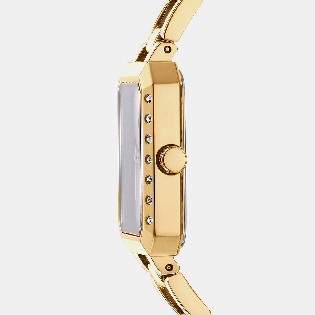Uptown Glitz Women Quartz Champagne Dial Analog Stainless Steel Watch DK1L010M0025