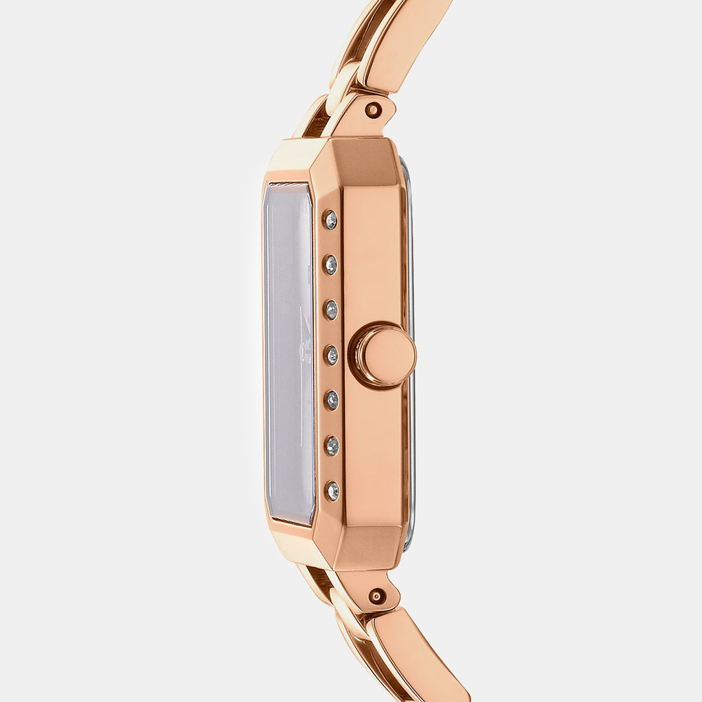 Uptown Glitz Women Quartz Rose Gold Dial Analog Stainless Steel Watch DK1L010M0035