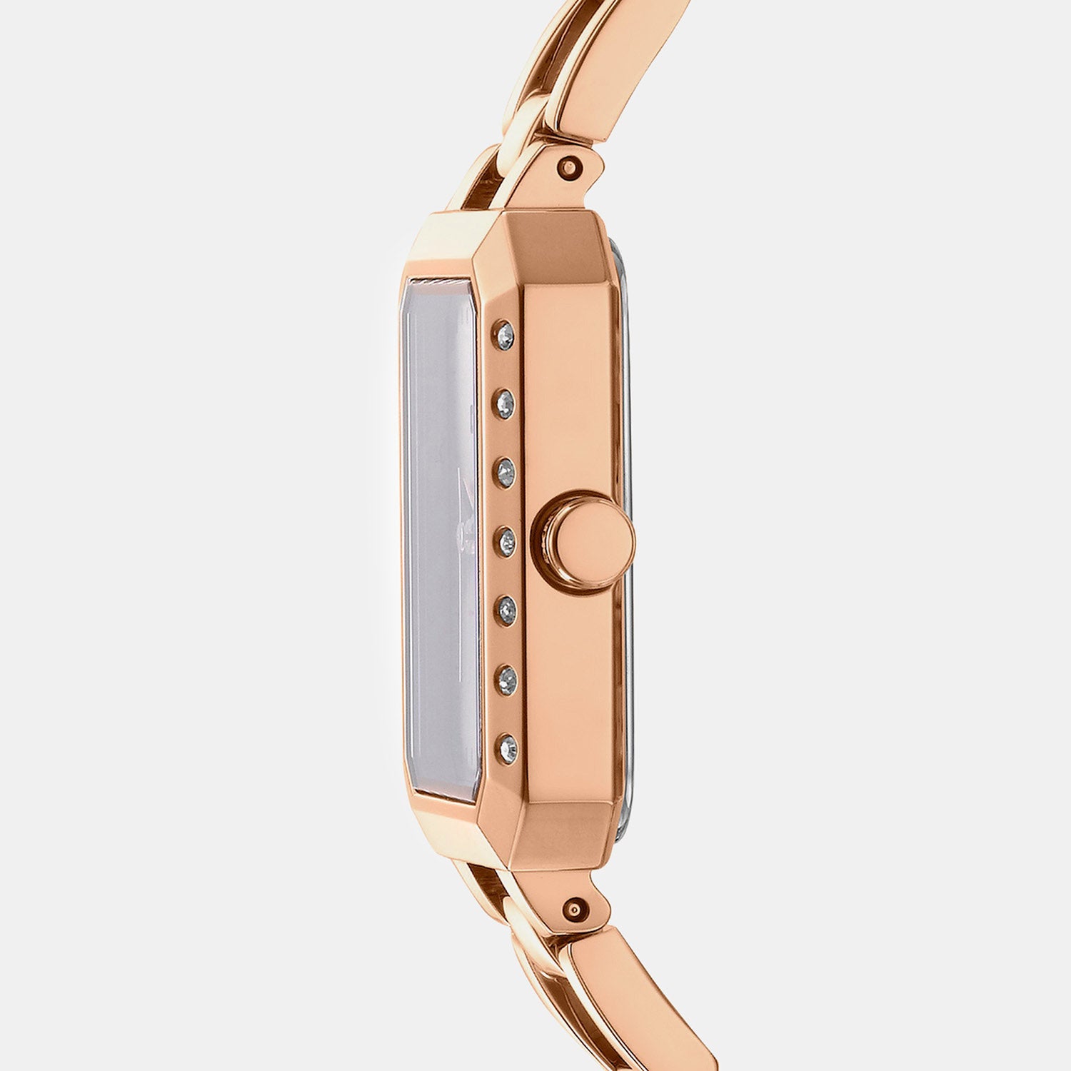 Uptown Glitz Women Quartz Rose Gold Dial Analog Stainless Steel Watch DK1L010M0035