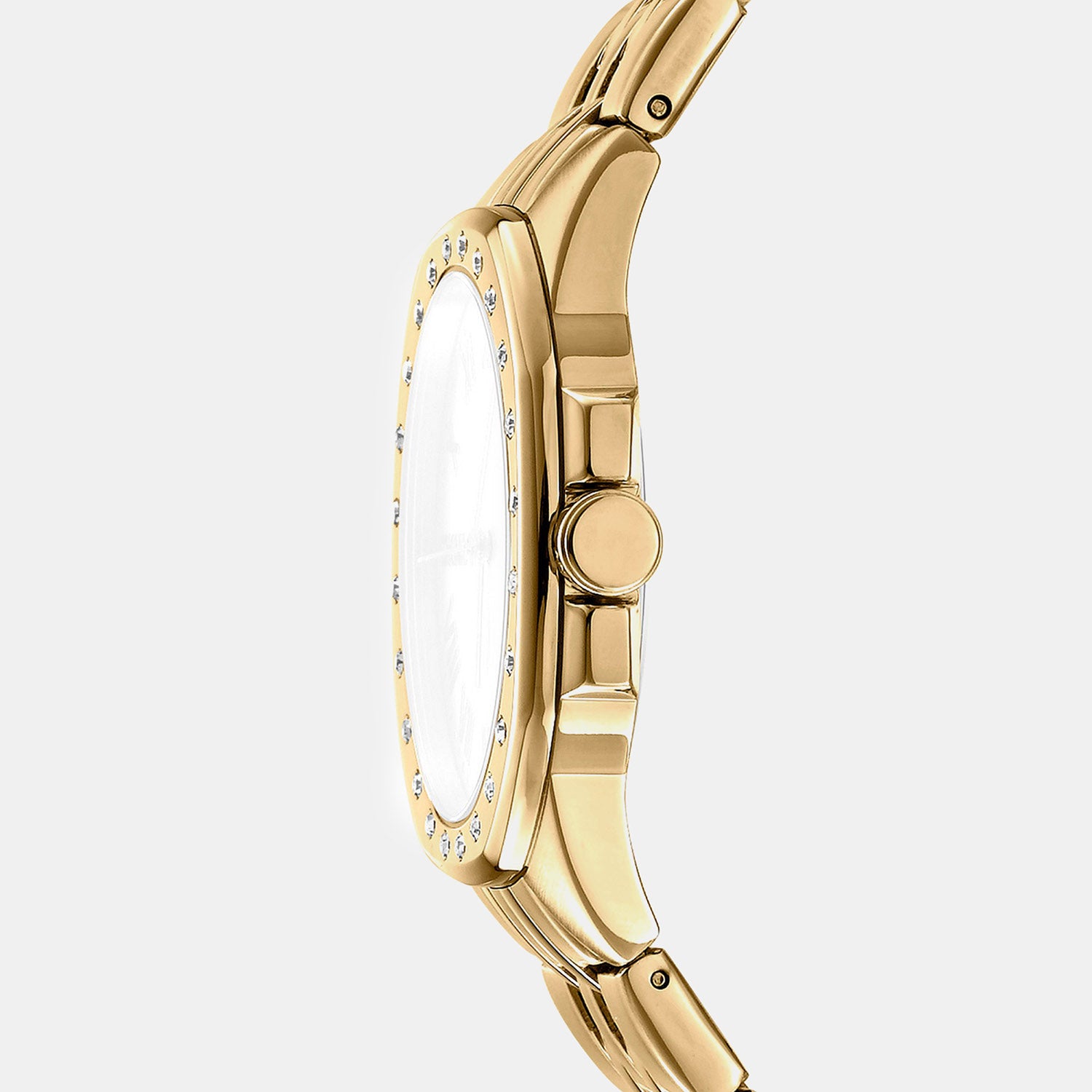 Brooklyn Maxi Women Quartz Champagne Dial Analog Stainless Steel Watch DK1L011M0045