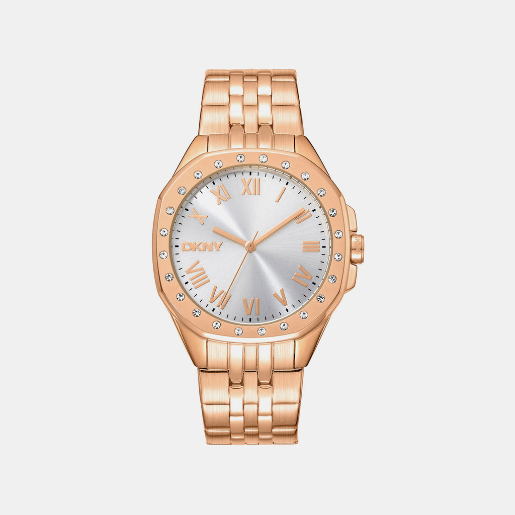 Brooklyn Maxi Women Quartz Silver Dial Analog Stainless Steel Watch DK1L011M0055