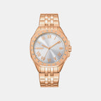 Brooklyn Maxi Women Quartz Silver Dial Analog Stainless Steel Watch DK1L011M0055