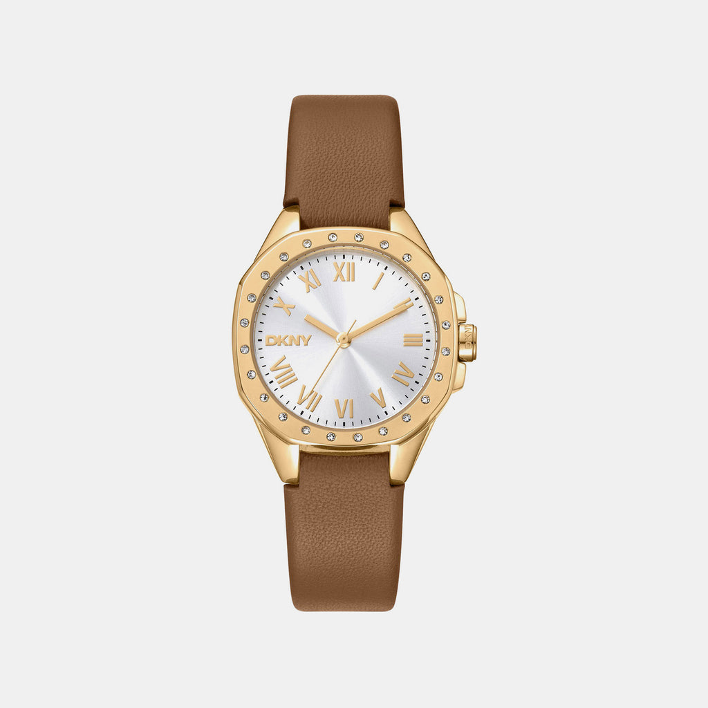 Brooklyn Mini Women Quartz Silver Dial Analog Leather Watch DK1L013L0025