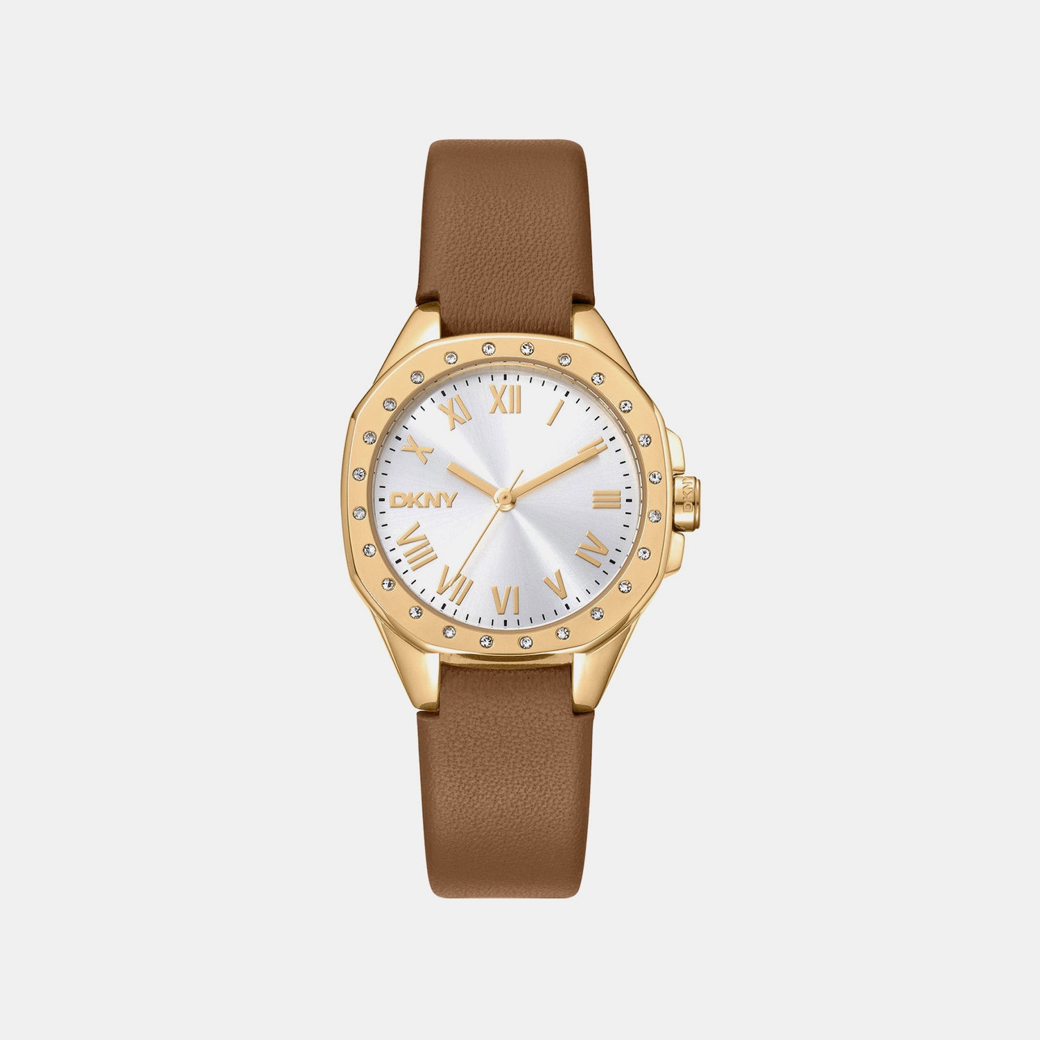 Brooklyn Mini Women Quartz Silver Dial Analog Leather Watch DK1L013L0025