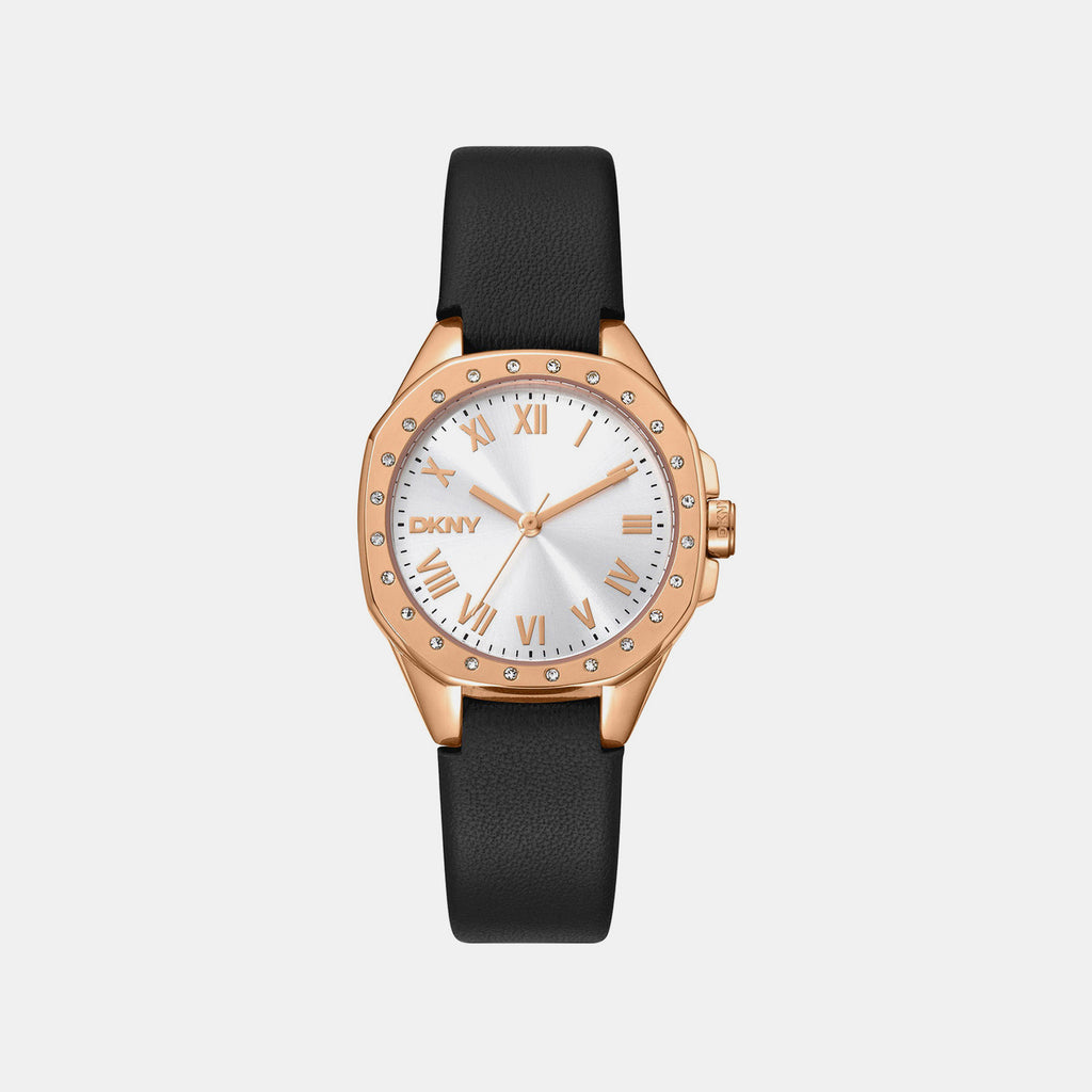 Brooklyn Mini Women Quartz Silver Dial Analog Leather Watch DK1L013L0035