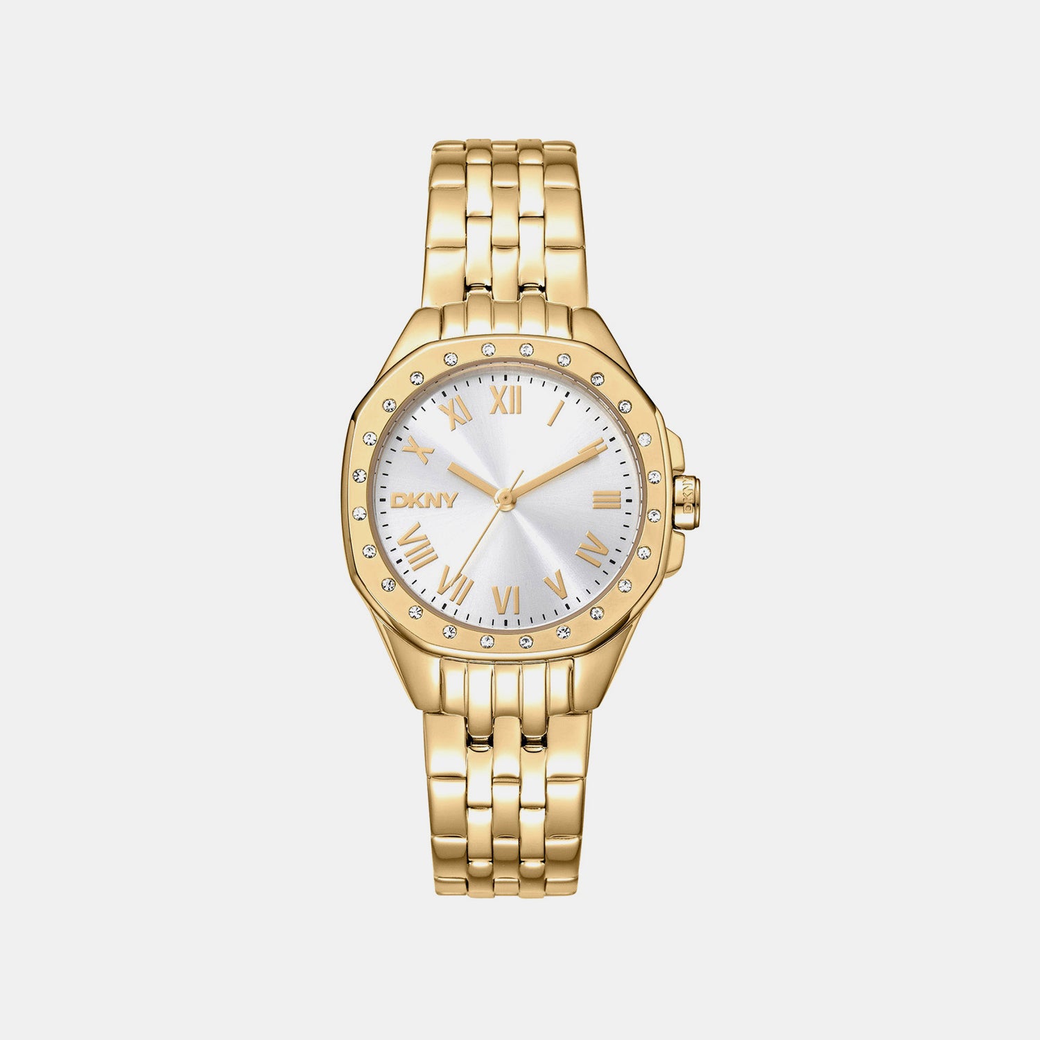 Brooklyn Mini Women Quartz Silver Dial Analog Stainless Steel Watch DK1L013M0065