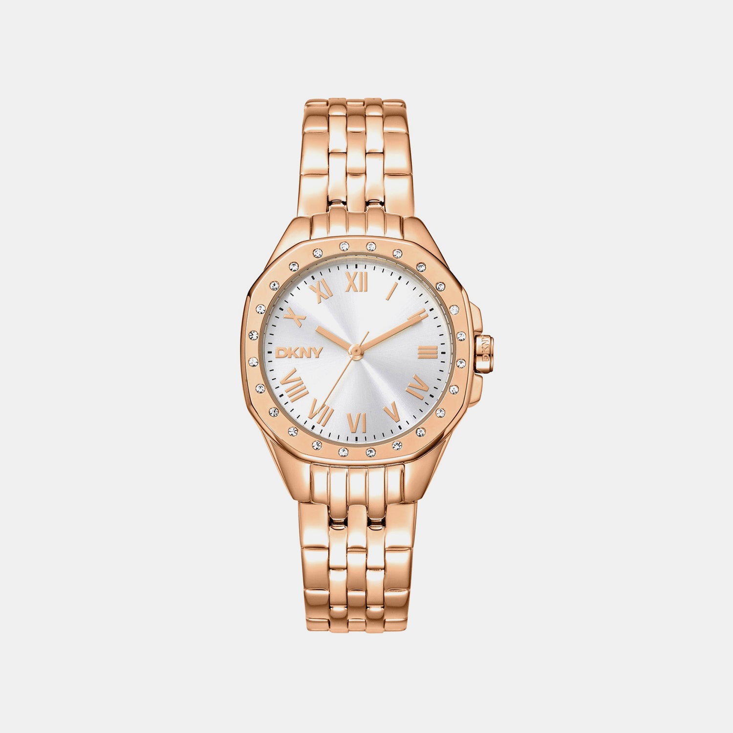 Brooklyn Mini Women Quartz Silver Dial Analog Stainless Steel Watch DK1L013M0075