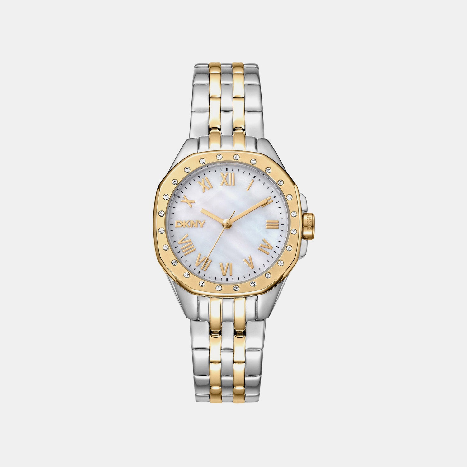 Brooklyn Mini Women Quartz White Mother Of Pearl Dial Analog Stainless Steel Watch DK1L013M0085