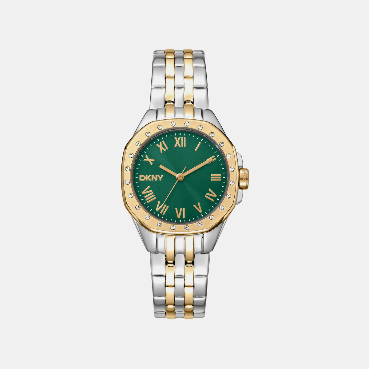 Brooklyn Mini Women Quartz Green Dial Analog Stainless Steel Watch DK1L013M0095