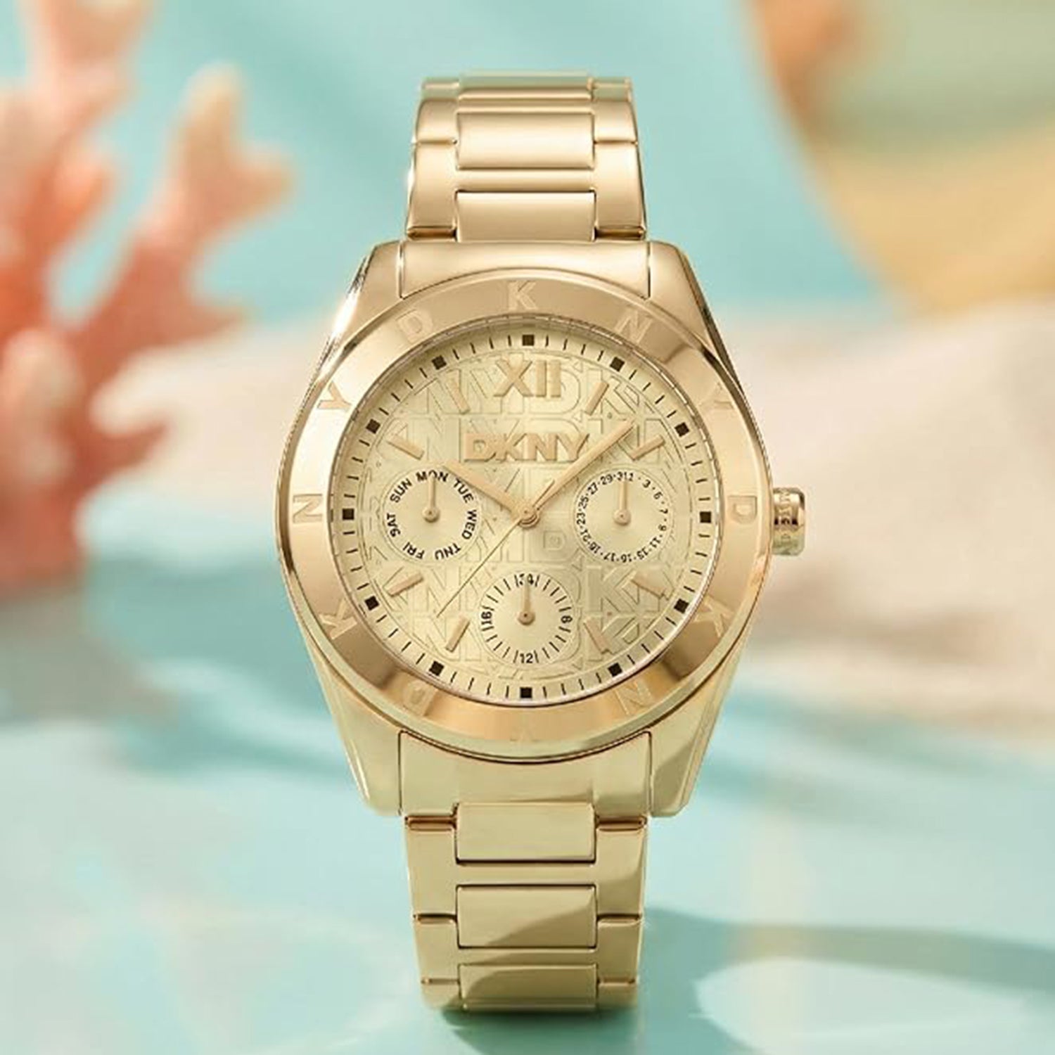 Chambers Multi Sport Women Quartz Champagne Dial Multi-Function Stainless Steel Watch DK1L015M0035