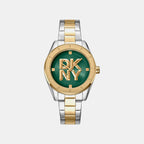 Chambers Midi Women Quartz Green Dial Analog Stainless Steel Watch DK1L016M0095