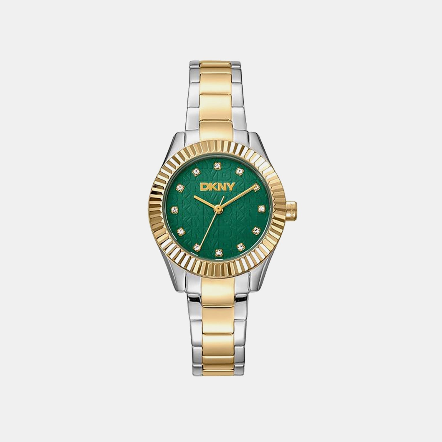 Chambers Glitz Women Quartz Green Dial Analog Stainless Steel Watch DK1L017M0085