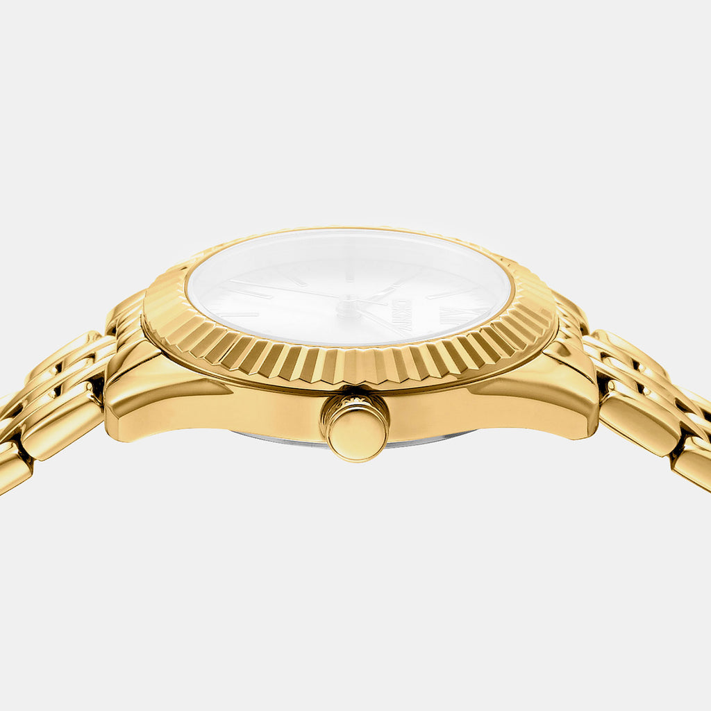 Everyday Women Quartz Champagne Dial Analog Stainless Steel Watch DK1L017M1065