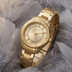 Chambers Sport Women Quartz Champagne Dial Analog Stainless Steel Watch DK1L018M0035