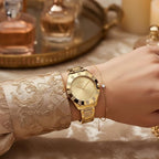 Park Ave Glitz Women Quartz Champagne Dial Analog Stainless Steel Watch DK1L019M0035