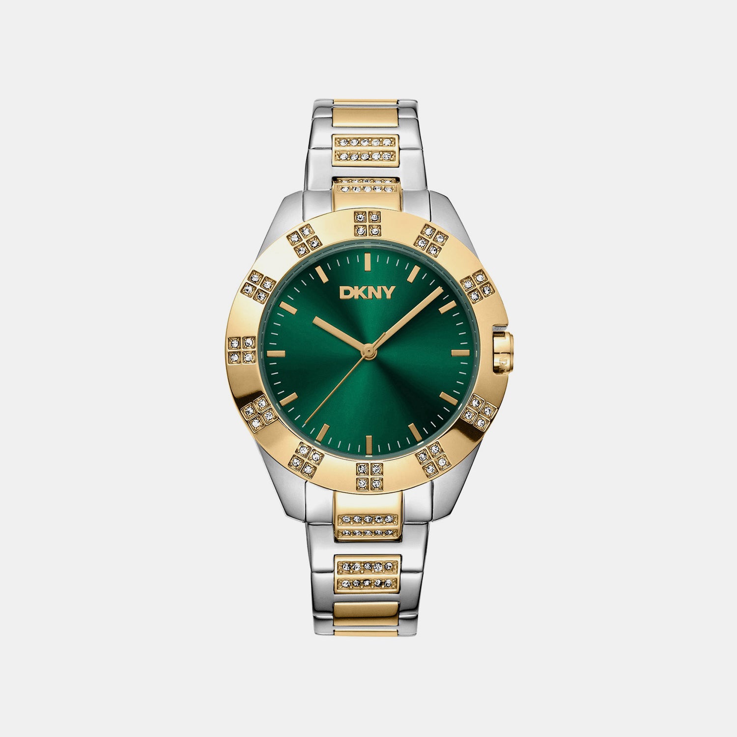 Park Ave Glitz Women Quartz Green Dial Analog Stainless Steel Watch DK1L019M0065