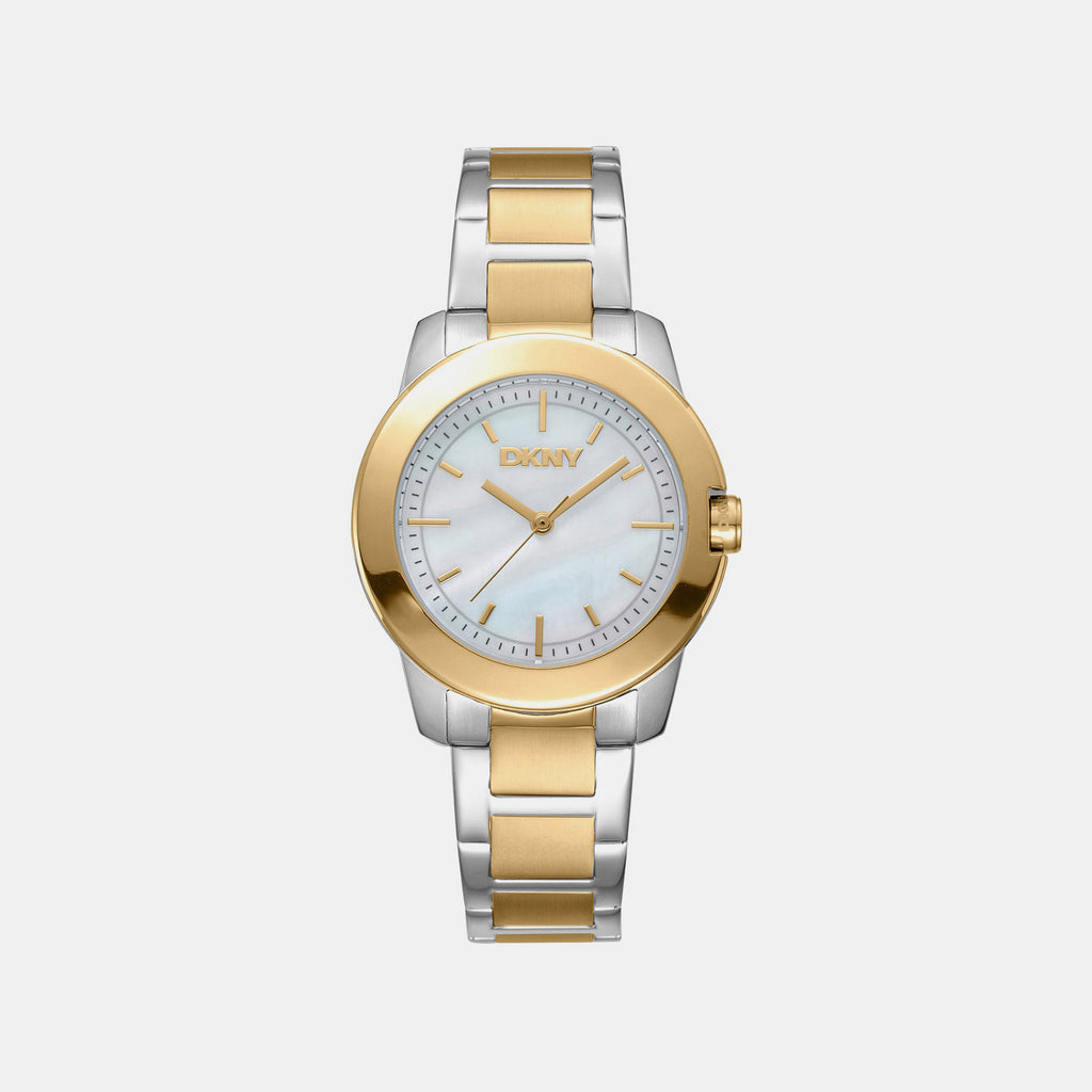 Park Ave Midi Women Quartz Mother Of Pearl Dial Analog Stainless Steel Watch DK1L020M0065