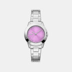 Park Ave Logo Women Quartz Pink Dial Analog Stainless Steel Watch DK1L021M0045