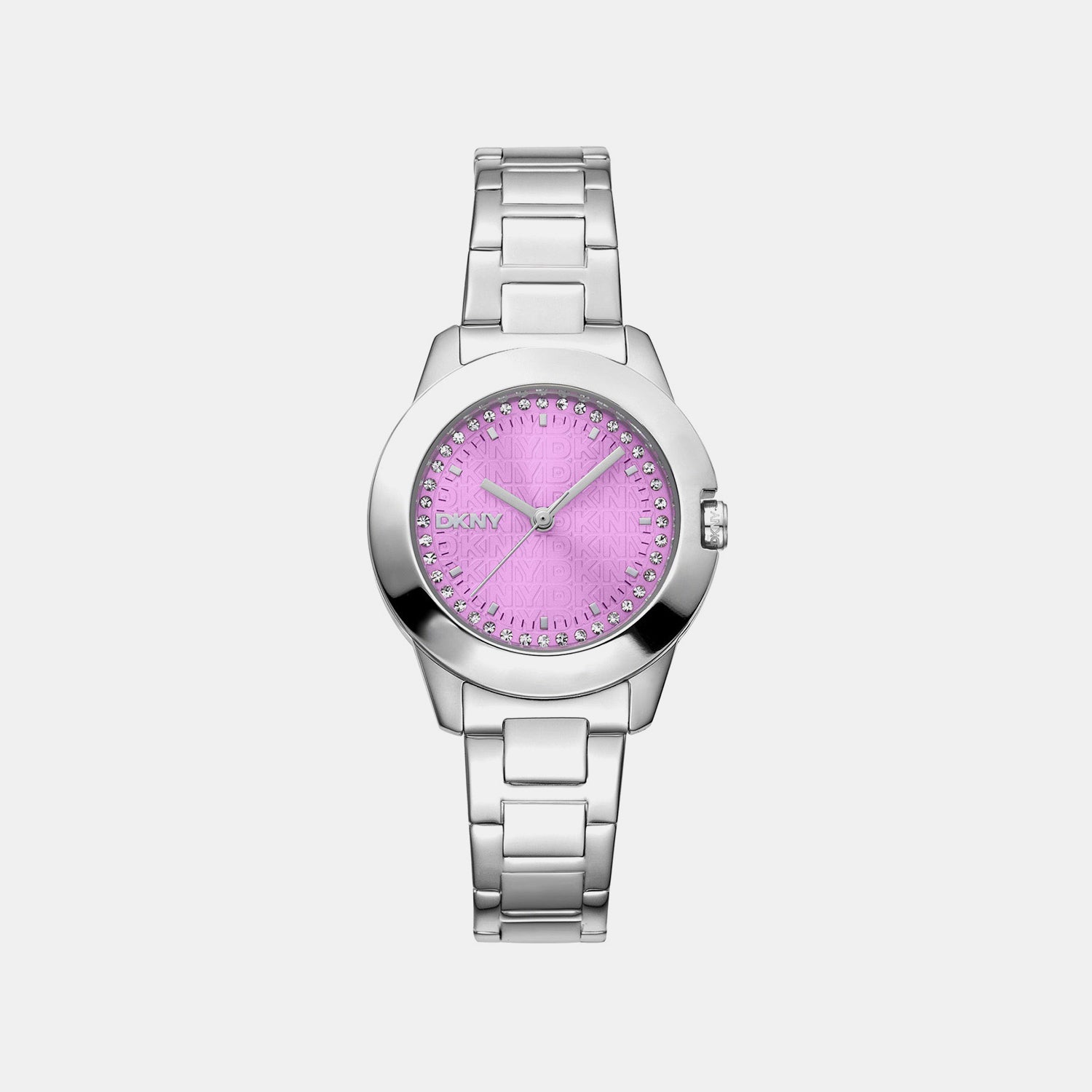 Park Ave Logo Women Quartz Pink Dial Analog Stainless Steel Watch DK1L021M0045