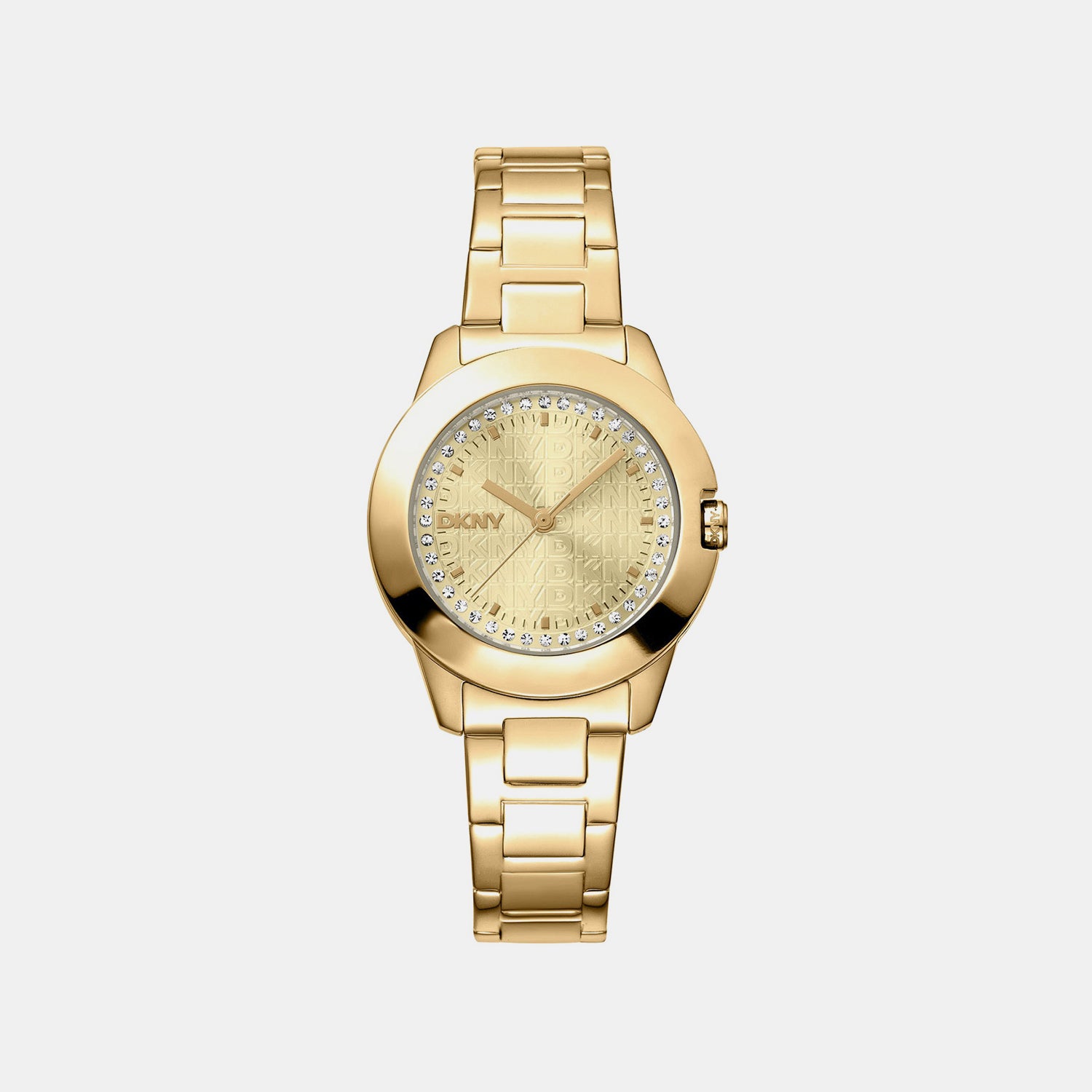 Park Ave Logo Women Quartz Champagne Dial Analog Stainless Steel Watch DK1L021M0055